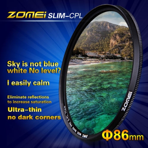Zomei Filtro CPL 86 Mm - Vetro Ottico AGC Giapponese, Ultra Sottile (4,68 Mm), Polarizzatore Circolare Per Obiettivi Grandangolari - 3