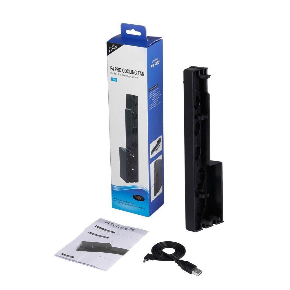 5-Fan External With USB Cable Game Console Adapter Cooling Fan Multifunctional Temperature Control Black Intelligent For PS4 Pro