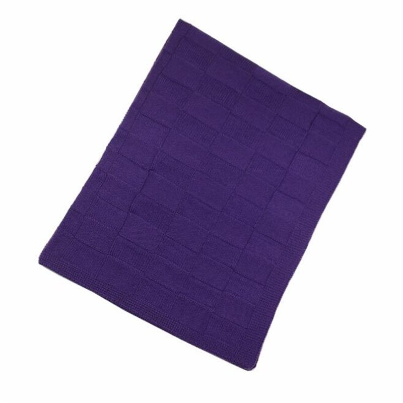 Herfst winter warme kinderwagen hoes deken winddicht quilt zacht rooster baby gebreide hoes deken verdikt effen buiten: Paars