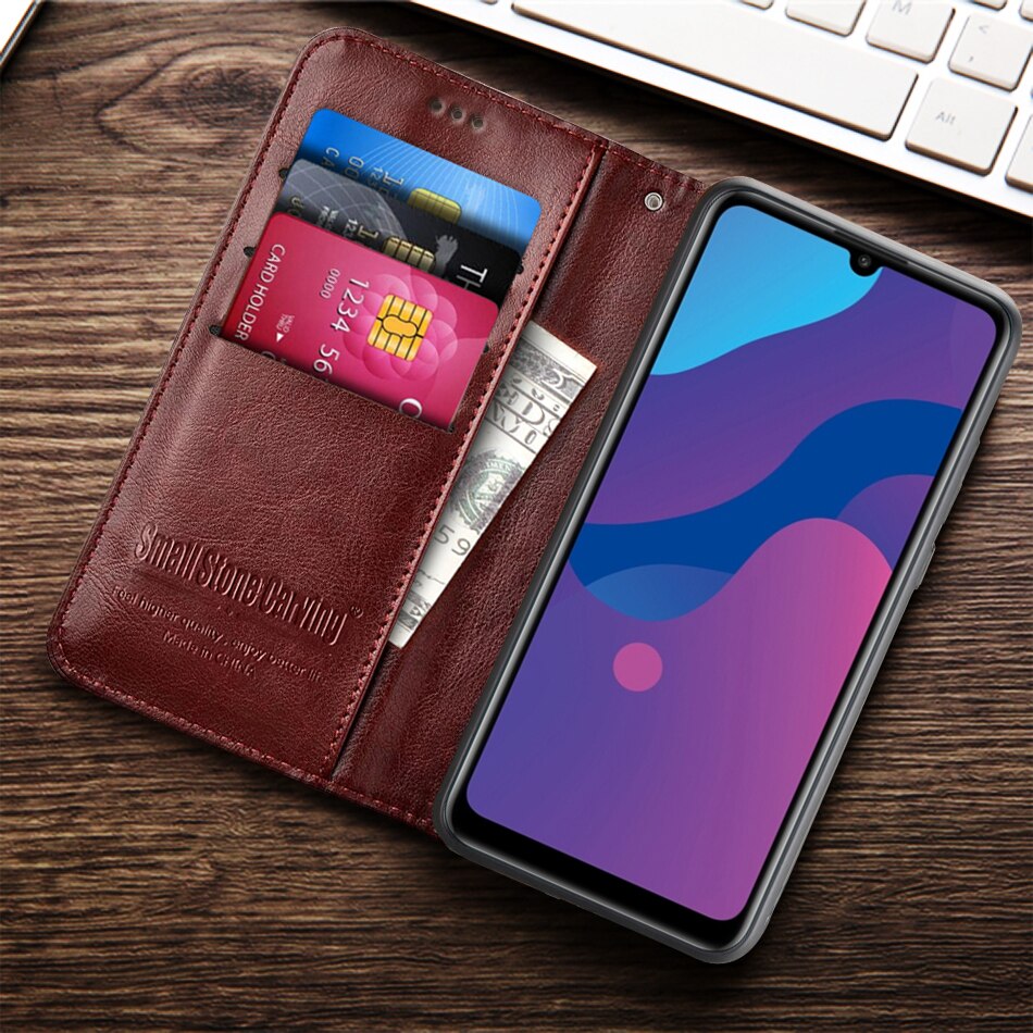 Per Huawei copertura della Cassa Y6p 6.3 ''retro cassa del cuoio di vibrazione Per Huawei Cassa del telefono Y6p Sottile Fundas Y 6p libro del raccoglitore + supporto di carta