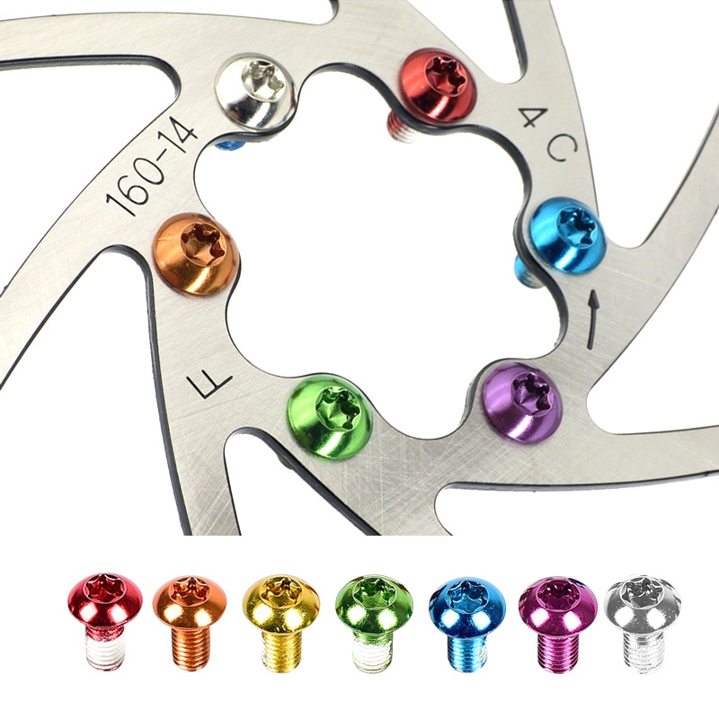 12 stücke Mountainbike MTB Farbe Rabatt Schraube Legierung Stahl Rabatt Bremsbelag T25 Schrauben Rotor Befestigungs Schrauben Fahrrad reparatur zubehör
