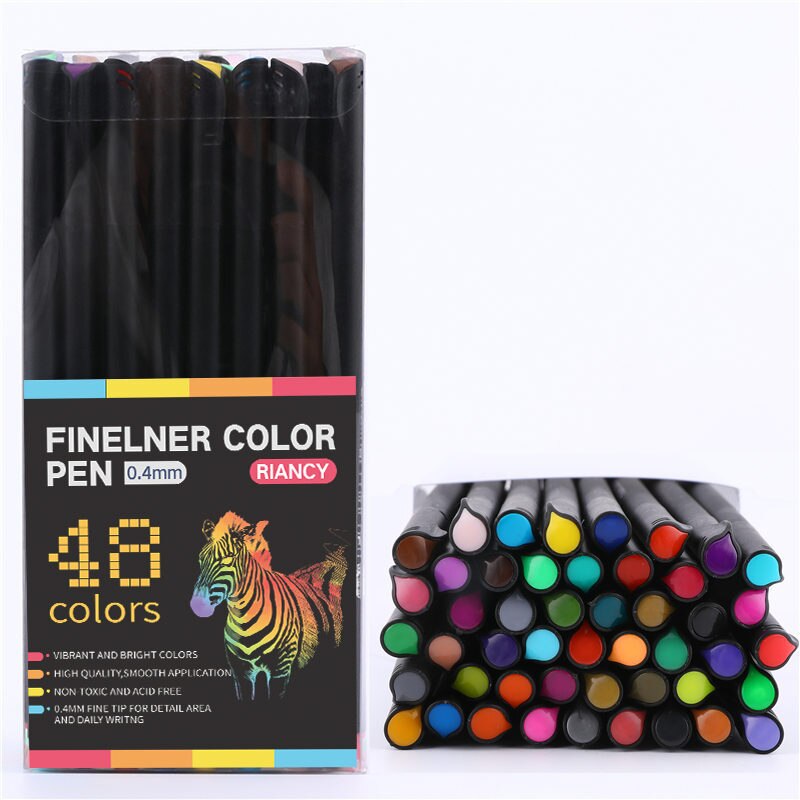 Akvarellpensel Penn Sett 60 Farger - finne liner Kunst Tusj - Tegning Maling - Skoleutstyr