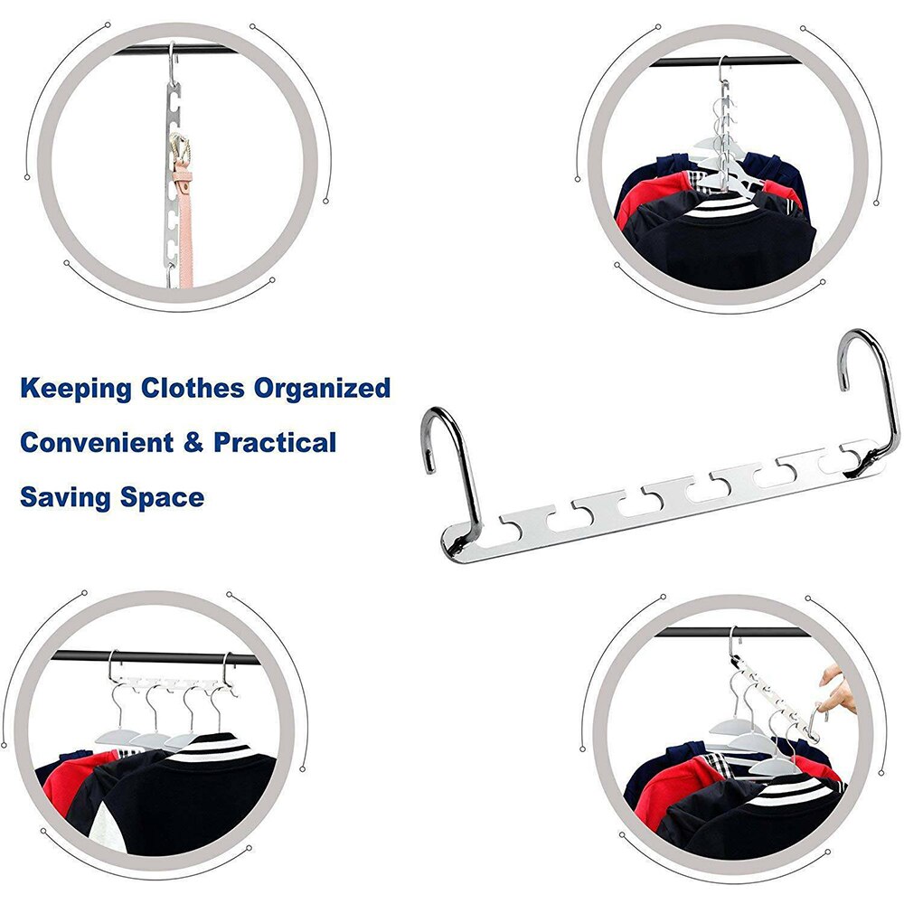 Folding Metal Wonder Hanger Max Closet Space Saving Storage Rack Hanger Storage Cabinet Closet Drying Rack Tool Clothes