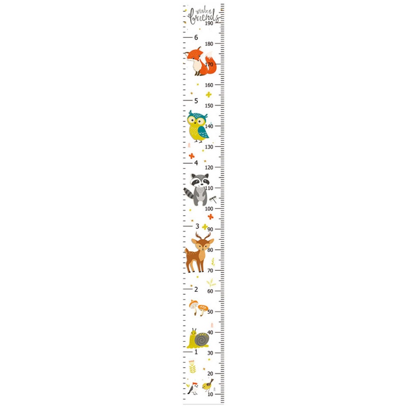 Hängande duk höjd linjal barn tecknad tryckt dekorativt tillväxtdiagram väggmått linjal baby plantskola dekoration