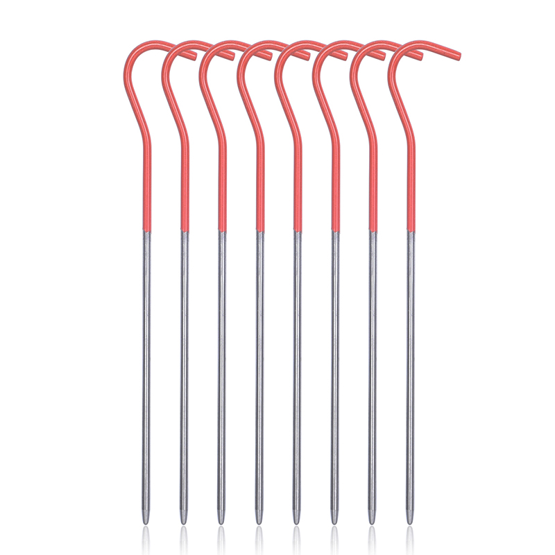 8 stück titan-zeltnägel, leichte titan-zeltnägel /12 150mm heringe für outdoor-campingzelte, gebogener haken, zeltzubehör: 8 stck.