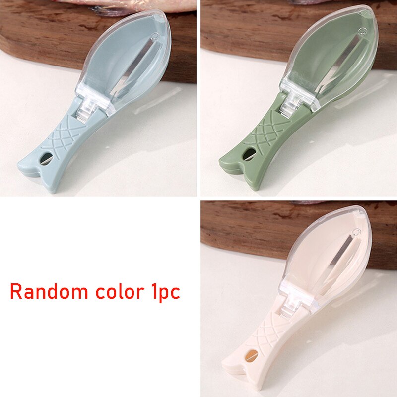 Fish Skin Brush Scraping Brush Grater Quick Disassembly Fish Knife Cleaning Peeling Skin Scraper Fish Bone Tweezers Tool Gadge: Random color 1pc