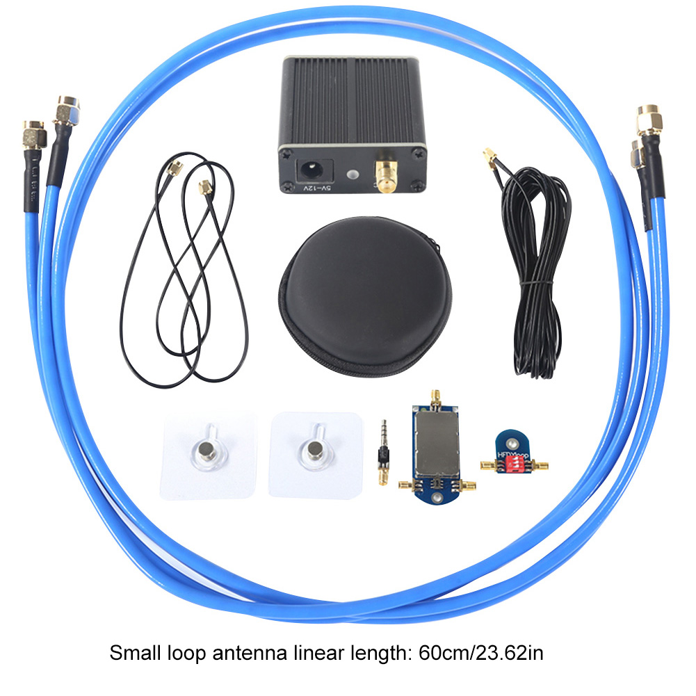 Active Small Magnetic Loop Antenna Wideband 50K-500MHz Broadband Receiving Antenna 17dB HF Short Wave AM FM VHF UHF SDR