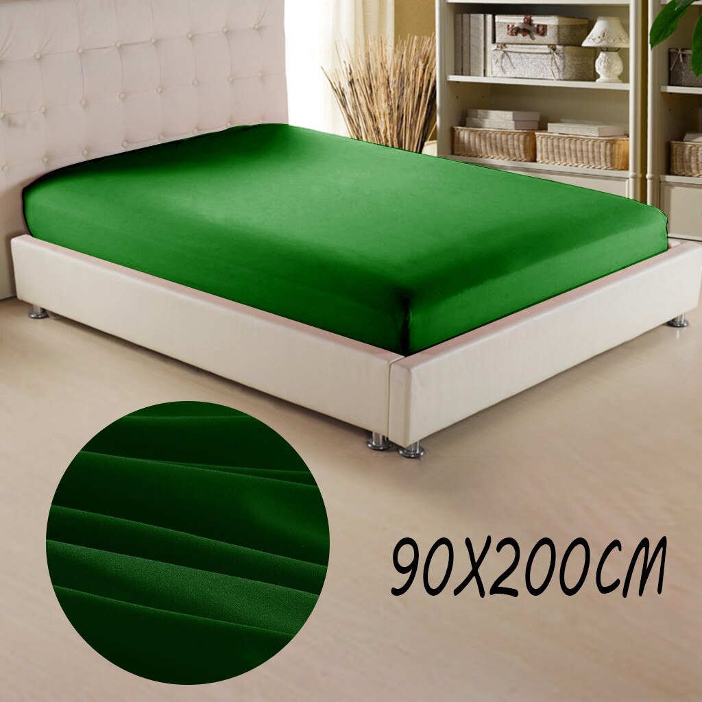 10 colors Mattress Protector Cover Solid Color Hypoallergenic Anti-mite Bed Sheet Mattress Pad Queen Size Cover 90 x 200cm: J