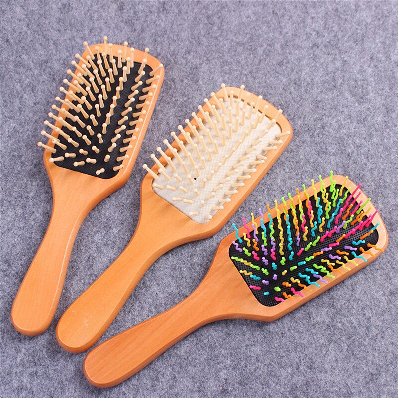 1pc kam haarverzorgingsborstel massage houten spa massagekam 3 kleuren antistatische haarkam massagekop bevordert de bloedsomloop