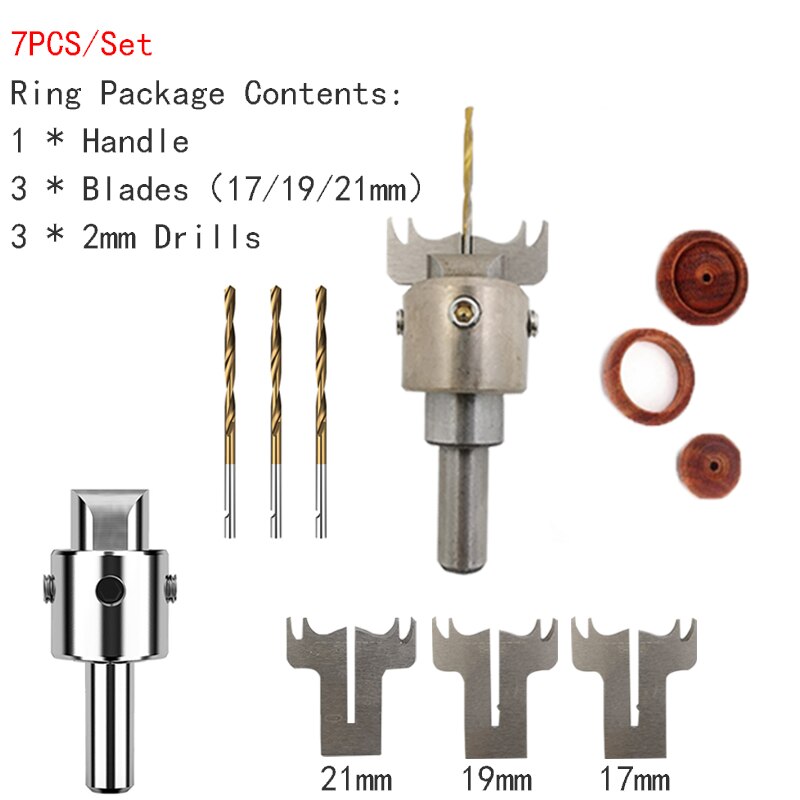 Prämie Finger Ring Bohrer Hartmetall Klingen griff Bohrer Holz Fräser Ring bilden Werkzeug DIY 24/26/28mm: RingSet2