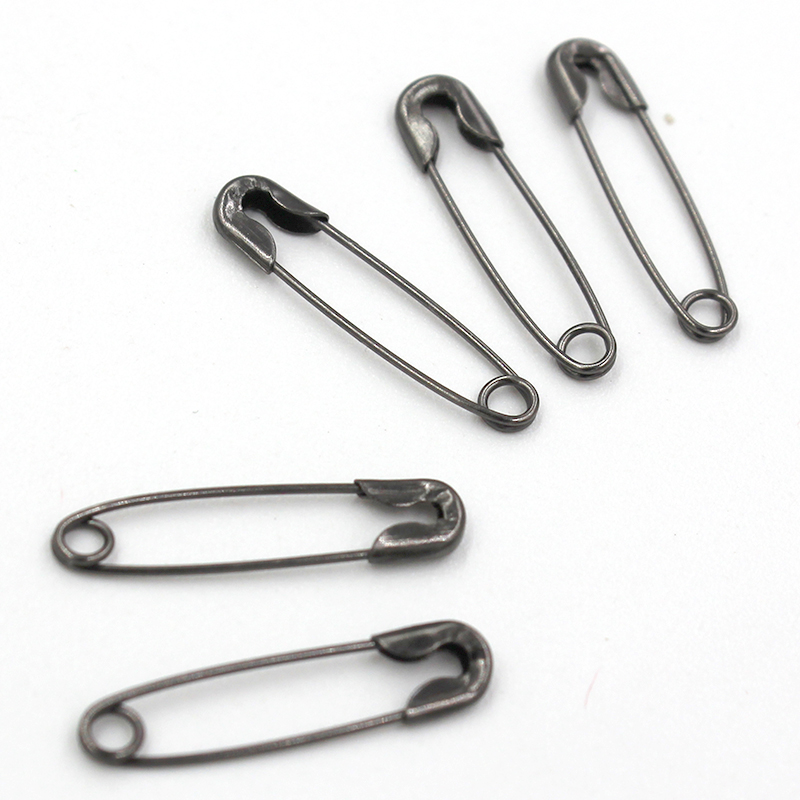 200 pçs liga preto pequenos pinos de segurança descobertas broche ferramenta de costura tricô ponto marcador tag pinos clipes diy artesanato suprimentos 5x19mm