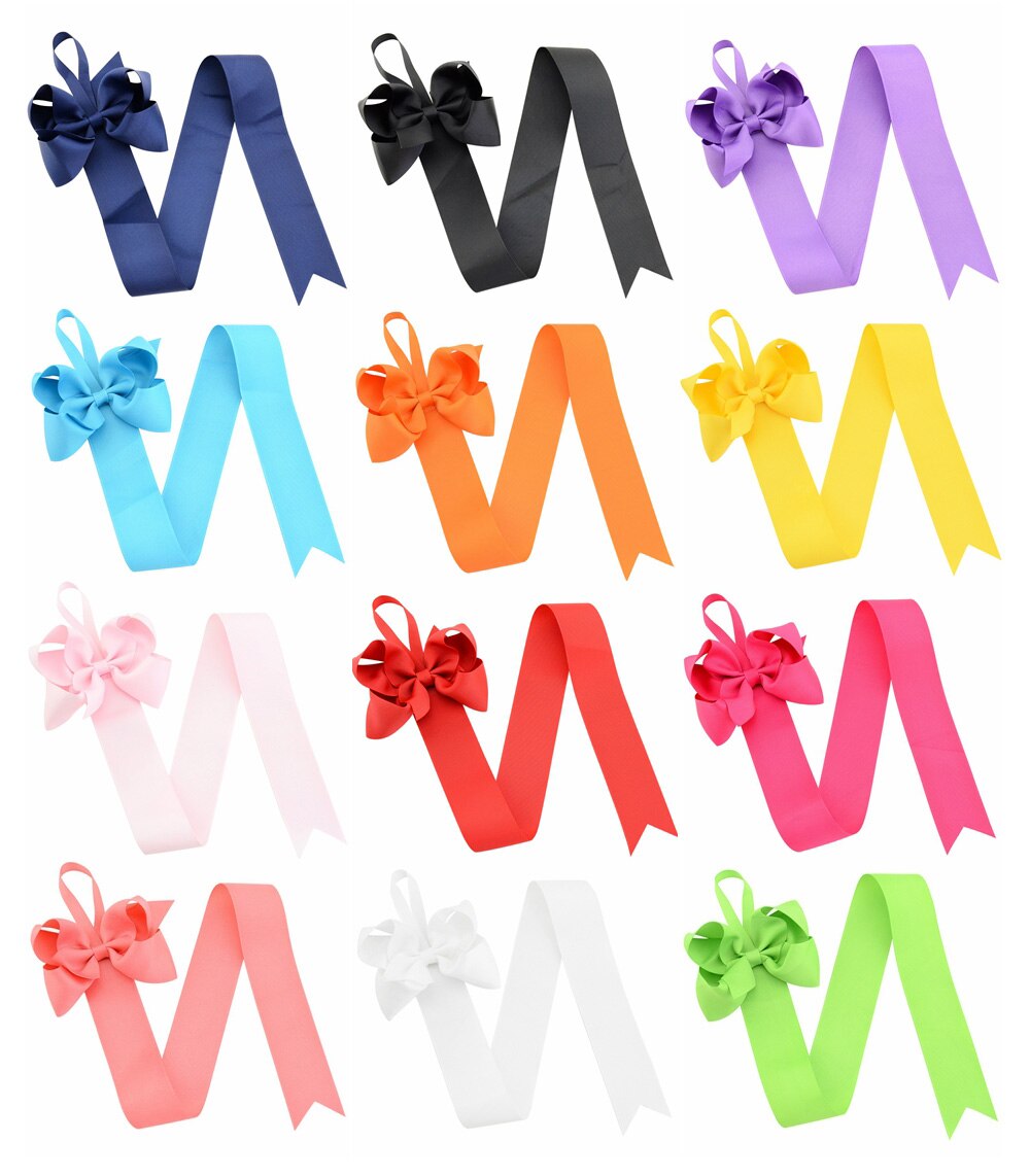 1piece 26'' Girls Solid Color Ribbons Hair Bow Holder Handmade Girl Barrette Holder Princcess's Hair Accessories 771