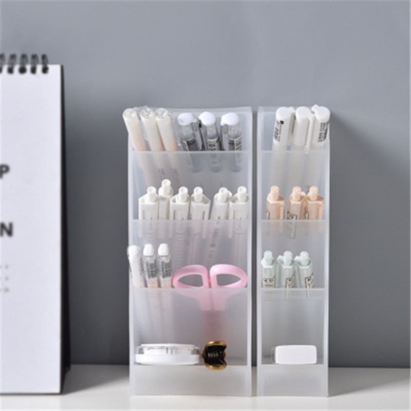 Organiseur de bureau porte-stylo maquillage boîte de rangement multifonctionnel en plastique stylo boîte bureau crayon organisateur école bureau papeterie
