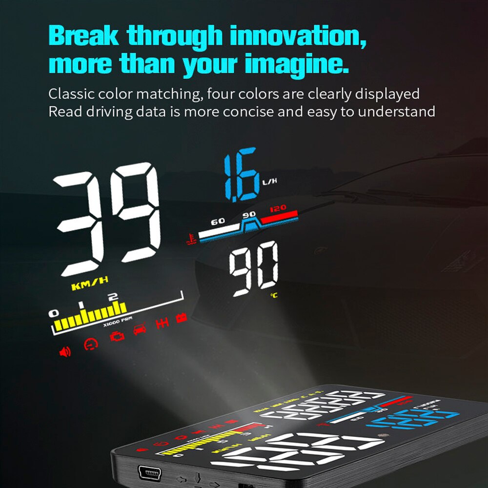 HUD Display D5000 Car Head Up Display Windshield Screen Projector OBD2 Diagnostic Tool Digital Security Alarm Speedometer