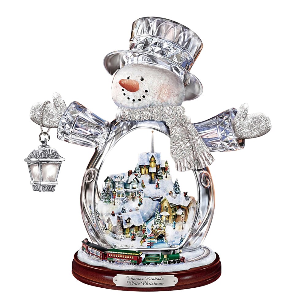 Christmas Tree Glass Showcase Rotating Sculpture Train Decorations Paste Window Paste Stickers Christmas Decorations for Home: D