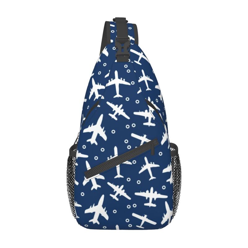 Cool Aviation Plane Crossing Sling Bags for Traveling Men's Airplane Aviator Pilot Chest Crossbody Backpack Shoulder Daypack: Blue