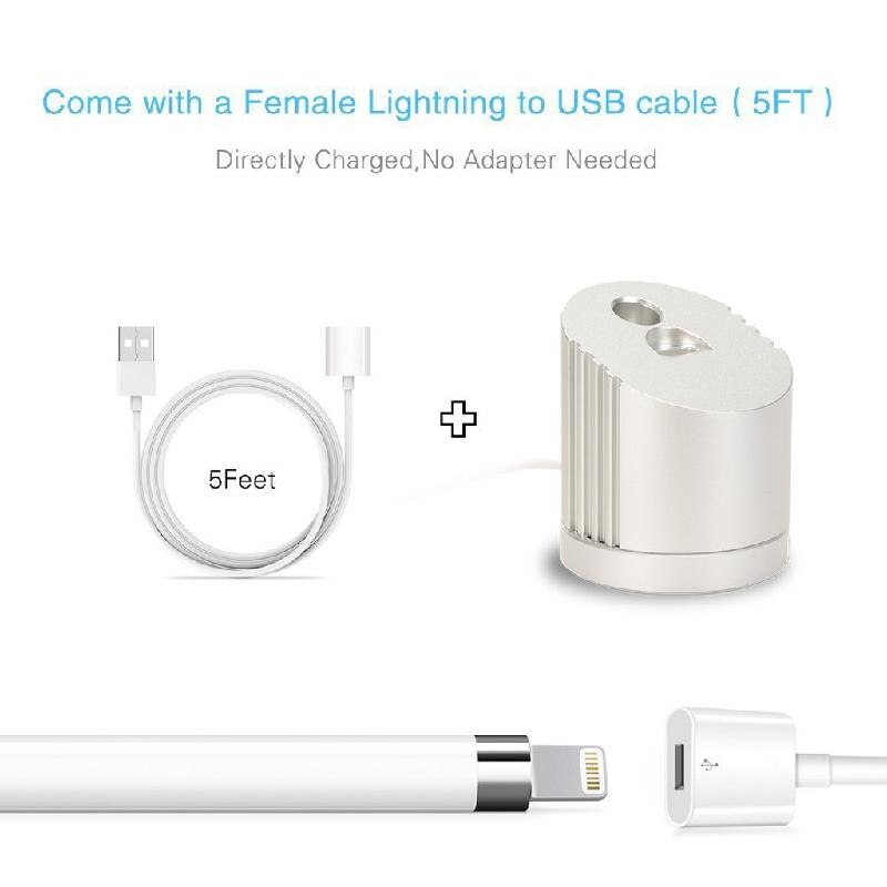 Detachable Aluminum Alloy Charger Dock Station Stand Holder With Charging Cable For Apple iPad Pro Pencil