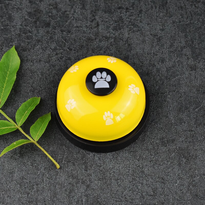 Funny Pet Training Bel Hond Speelgoed Leuke Footprint Ring Kleine Puppy Training Call Bell Diner Trainer Bell: Yellow