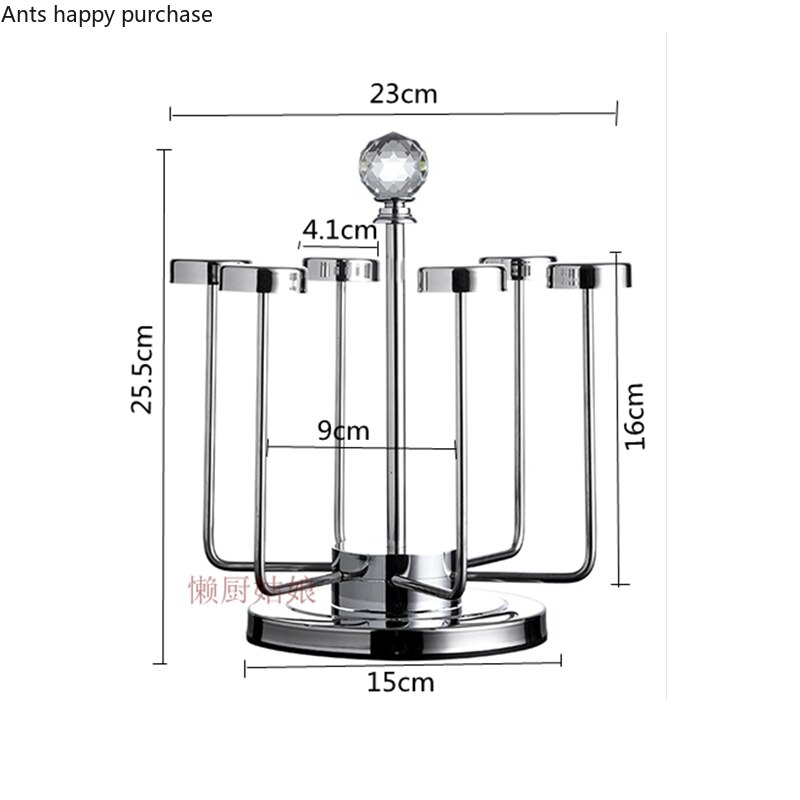 Porte-gobelet rotatif en acier inoxydable, support de rangement pour tasses à la maison, égouttoir, décoration à l'envers, porte-gobelet en métal