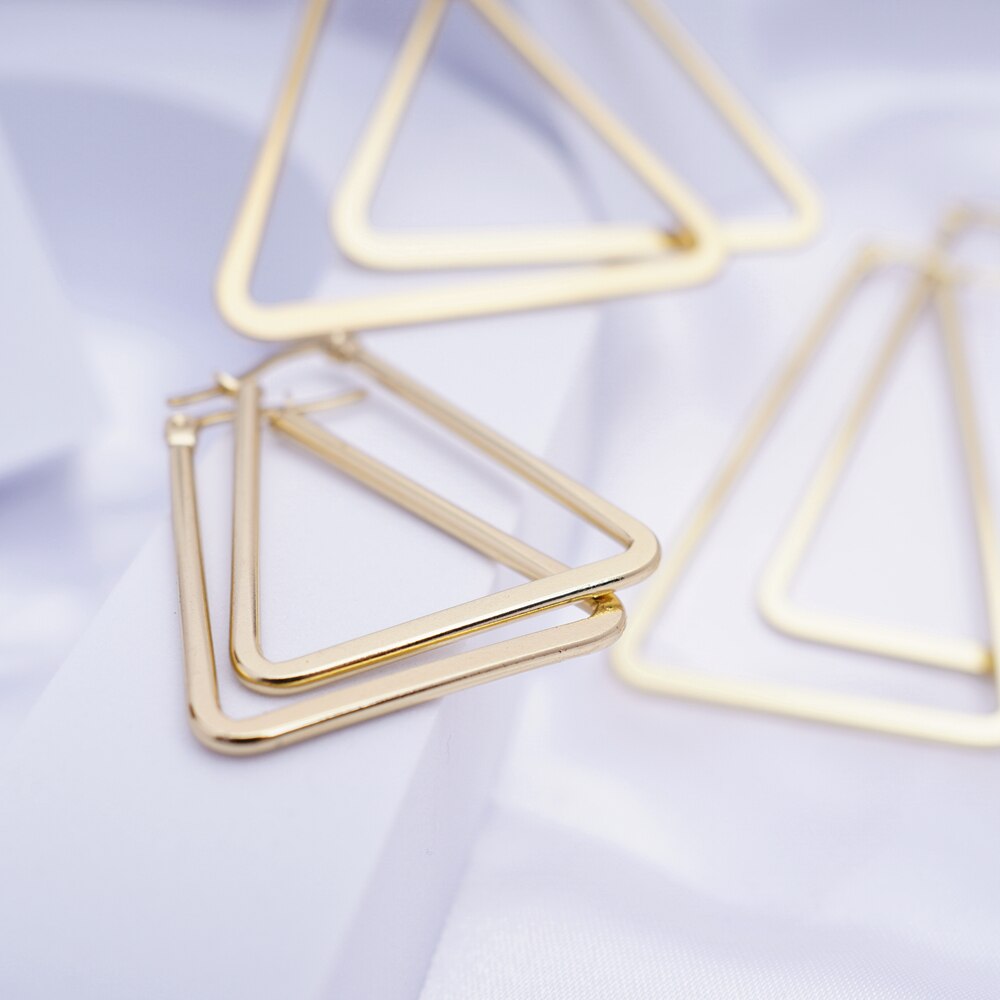 13/23/33/43/53/63mm triângulo de aço inoxidável grandes/pequenos brincos de argola para presentes femininos meninas hiphop piercing pendurado earings