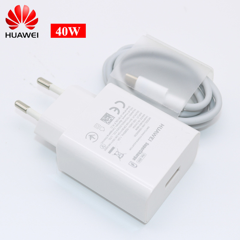 Huawei 40W Aufzurüsten EU/US/UK Schnell Ladegerät 10V/4A Adapter 5A Typ-C kabel Für P30 P40 Pro Mate 20 30 RS Pro Ehre 20 30 V30 9
