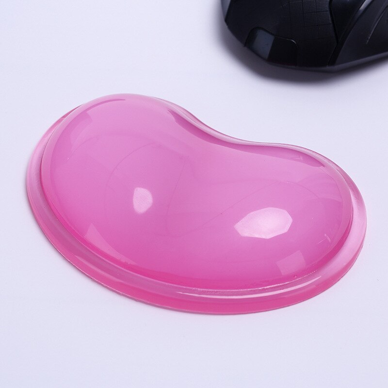 Silicone en forme de coeur poignet Pad ondulé confort Gel main ordinateur souris soutien coussin poignet coussin repose: Red