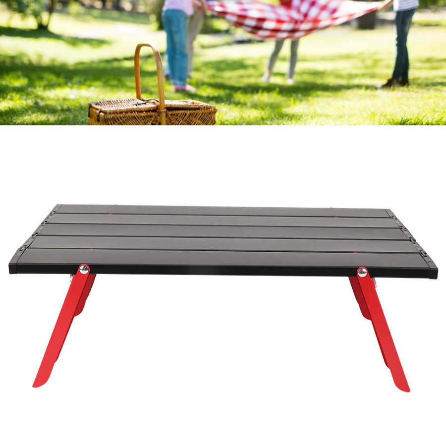 Mini aluminiumslegering picnic bord letvægts foldebord til udendørs bbq backpacking camping