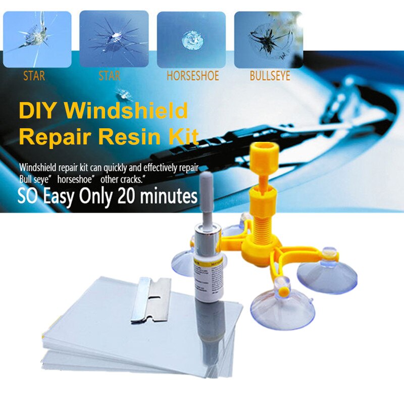 Car Windshield Repair Kit Crack Chip Scratch Remover Windshield Repair Resin Kit Tool Automotive Glass Nano Repair Fluid: Yellow
