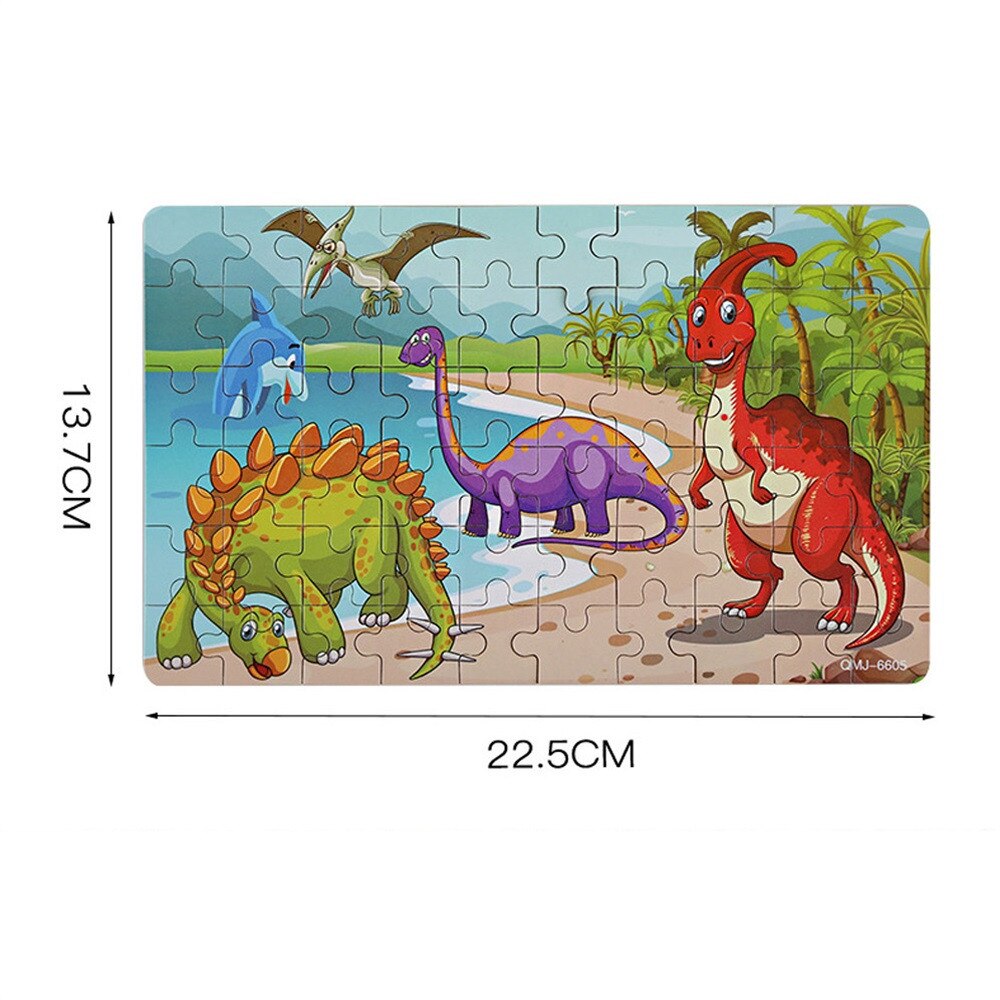 Children Kids Games Educational Toys Dinosaur Wooden Puzzles 60 Pieces For Kid 2 3 Years Toys Boys Girls развивающие игрушки