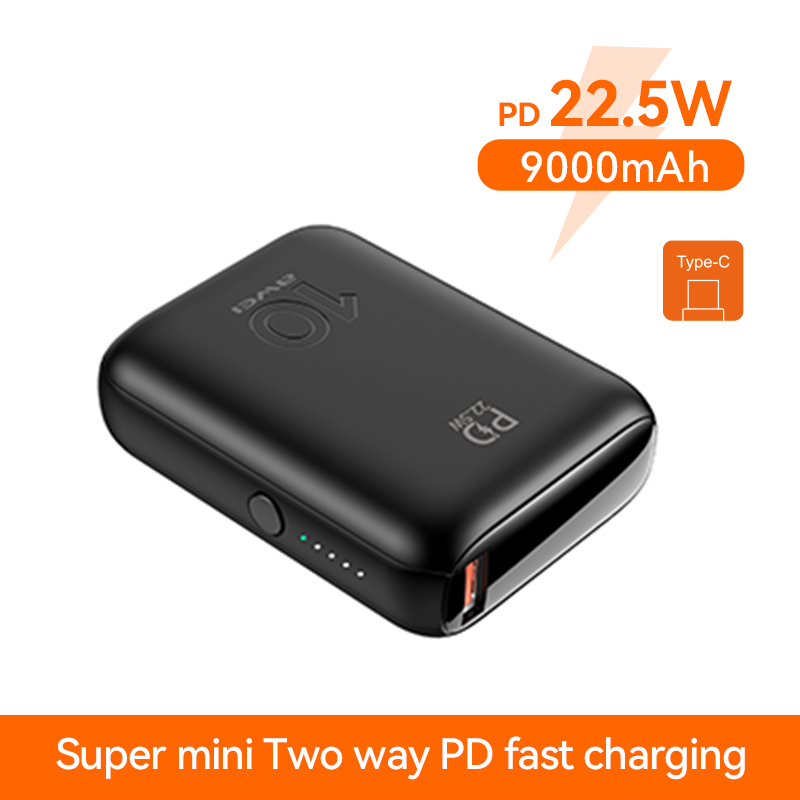 Awei P115K Mini Draagbare Power Bank 9000Mah Pd Snel Opladen 22.5W Max Type C Usb Lading Reizen Powerbank voor Alle Mobiele Telefoon: Default Title