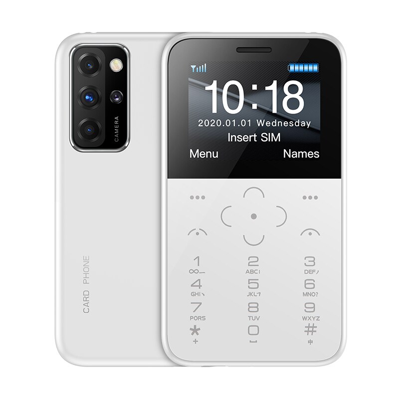 Original SOYES S10P Mini Card Phone 2G GSM 400mAh 1.54'' MTK6261M Cellphone Ultra-Thin Children Small Siz Phones: White