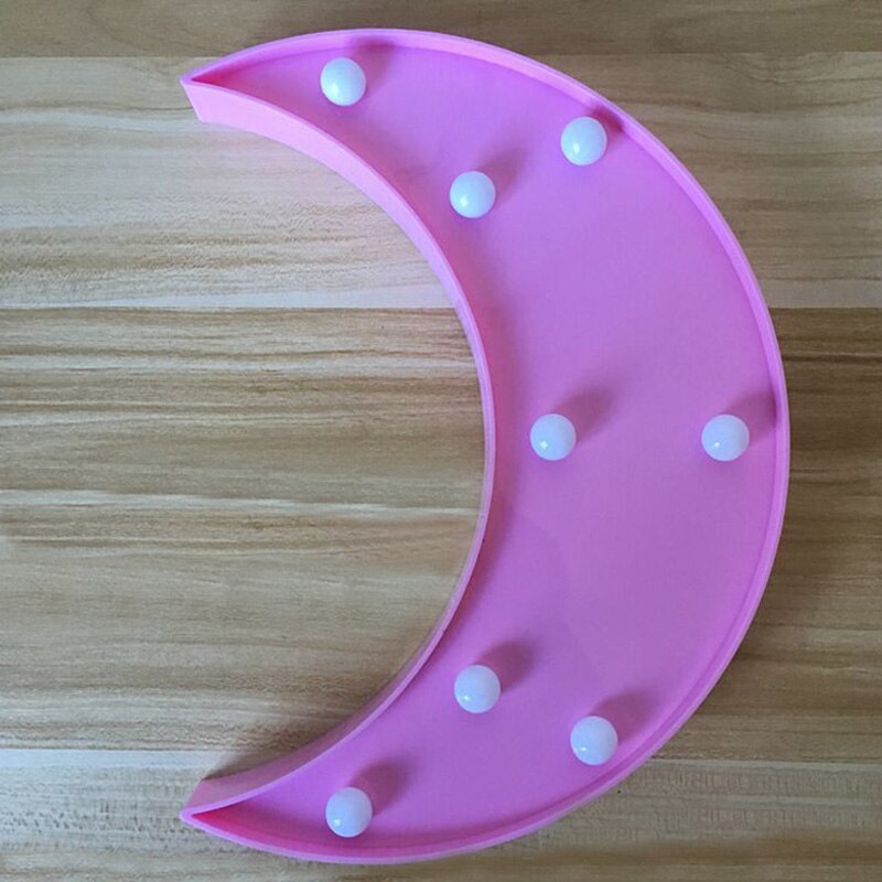 Dyr ledet 3d natt lys julefest dekor kaktus tidligere enhjørning flamingo reinsdyr soverom dekorasjon: Månerosa