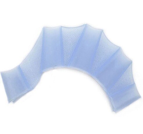 Men Women Child Half finger Silicone Swimming Fins Swim Pool Sports Training Hand Webbed Gloves Flippers Paddles Equipment: Blue / S