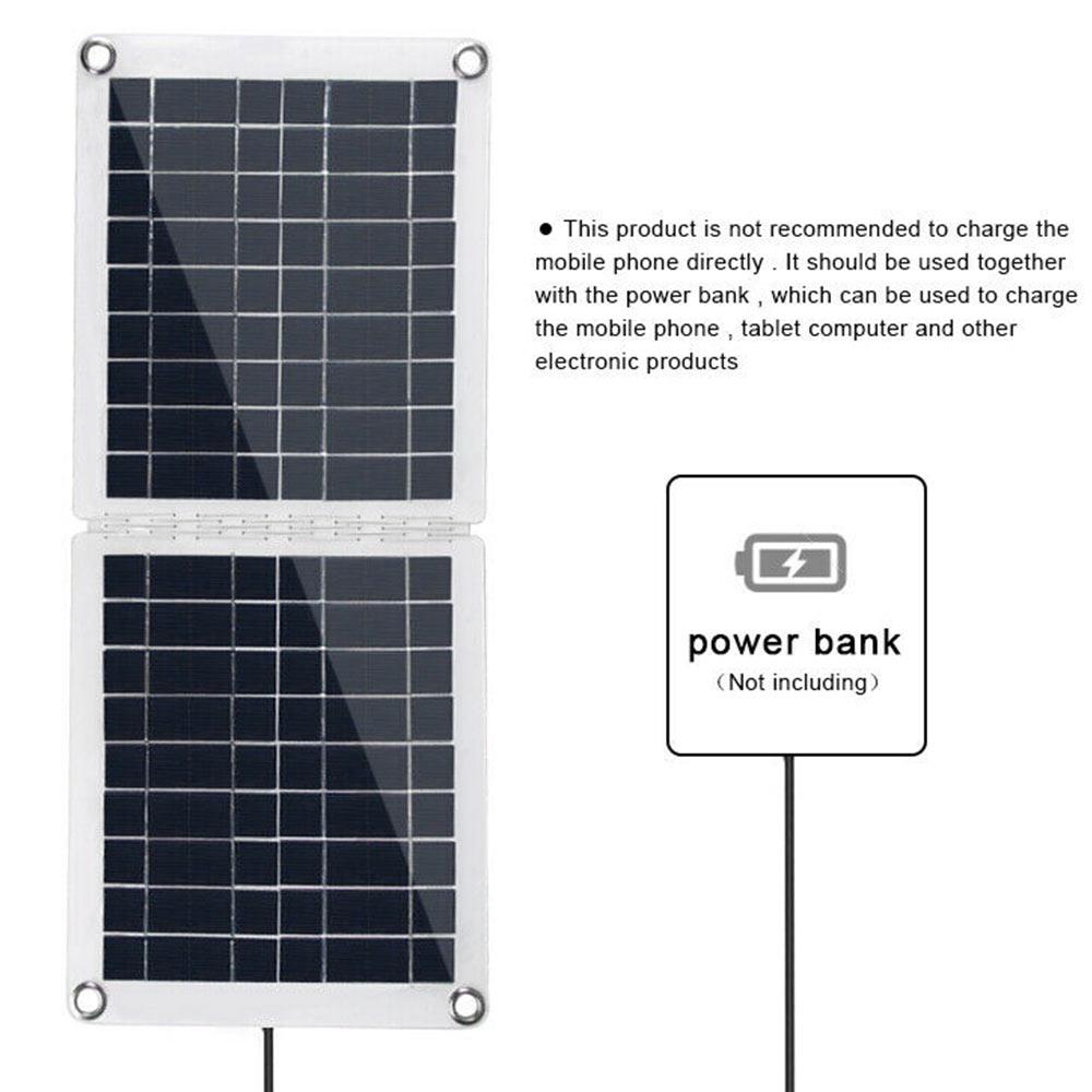 Panel Solar Flexible de 60W, Panel Solar monocristalino, plegable, doble USB, para teléfono, batería de coche, electrónica, 18V/12V/9V/6V