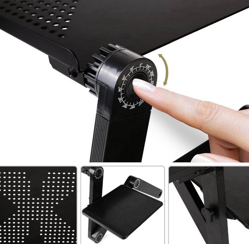 Alloy Folding Portable Laptop Desk Ergonomic Aluminum Bed Laptop Stand Pc Table Notebook Table Desk Stand With Mouse Pad