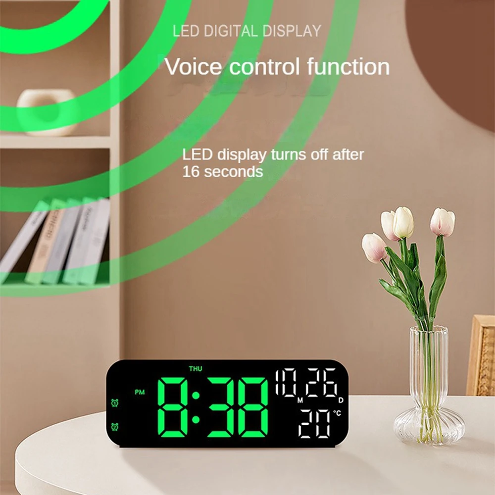 Xiaomi-Despertador Digital LED, Relógio Eletrônico de Mesa, Temperatura, Data, Semana de Exibição, Modo Noturno, Desktop, 12 H, 24H