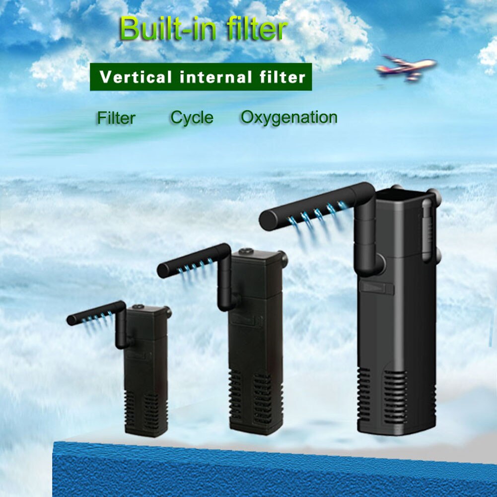 Aquarium Internal Fish Turtle Tank Filter Pump Submersible Reptile Frog Low Level Water NIN668