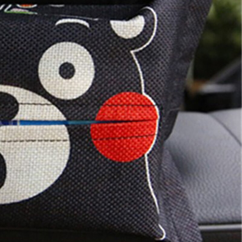 Cute Cartoon Car Universal Tissue Box Set Cotton and Linen Tissue Box Sunshade Seat Hanging Decorative Items: black