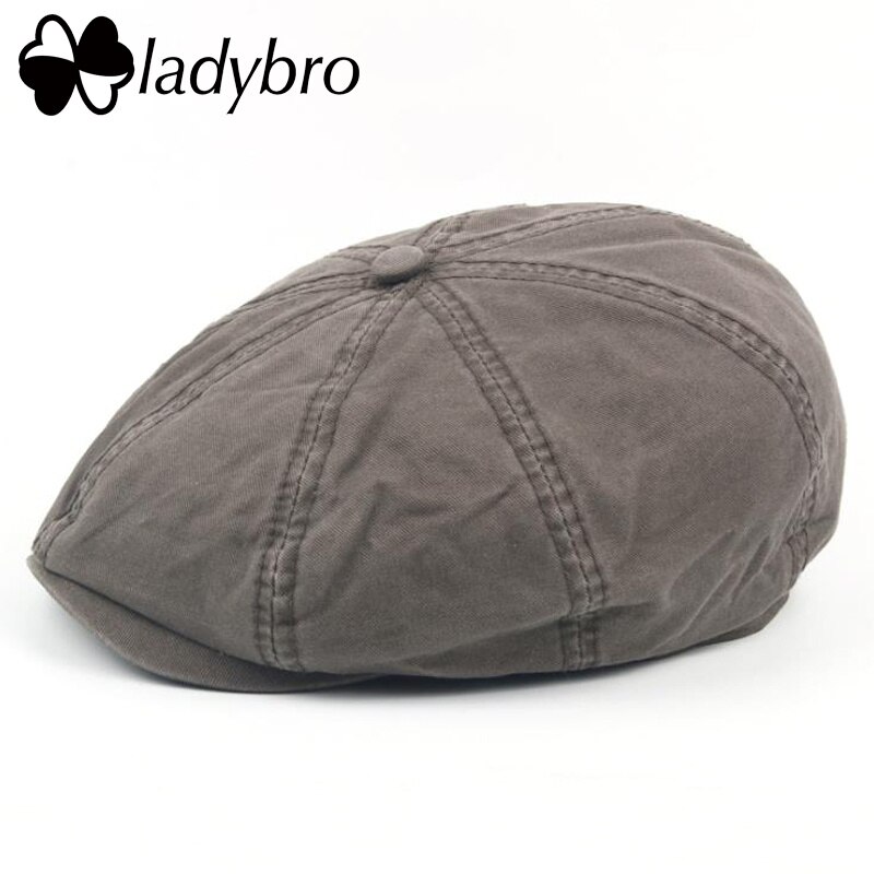Ladybro, Boina para hombre, gorra octogonal antigua, boina para hombre, boina para caballero, sombrero de otoño e invierno para hombres, sombrero negro gris, hueso Casual: 004