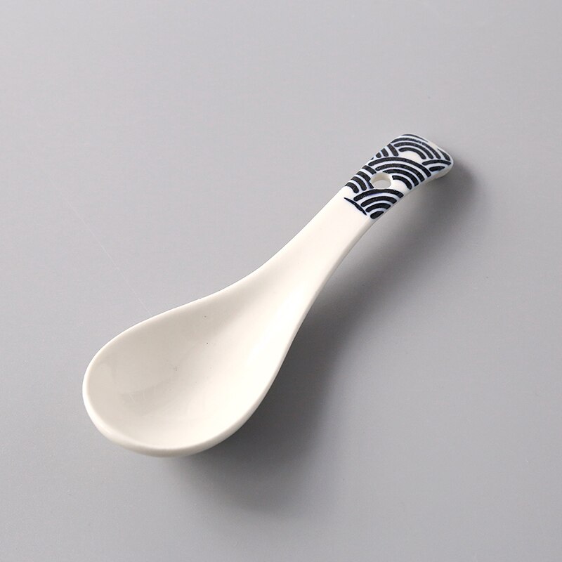 Ceramic Soup Spoon Combination Porcelain Tableware Underglaze Color CZY1031: 12