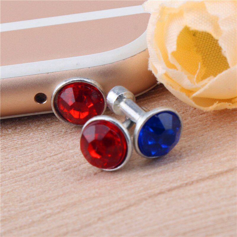 Siancs 3.5mm diamante poeira plug 5 peça universal para iphone 5 5S 6s acessórios do telefone móvel gadgets linda fone de ouvido jack