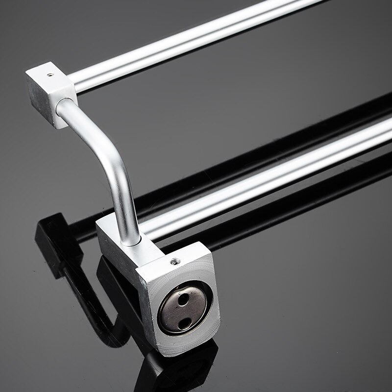 Porte-serviettes Double en aluminium | Porte-serviettes de toilette, porte-serviettes mural, accessoires de salle de bain, porte-serviettes, étagère de rangement