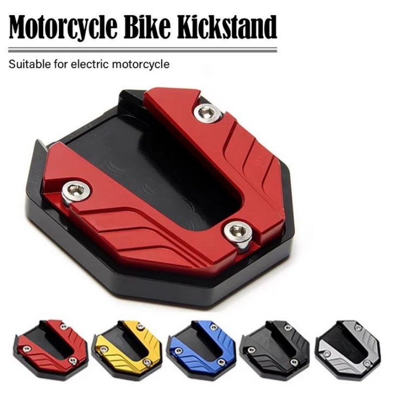 CNC Aluminium Motorcycle Bike Kickstand Extender Voet Zijstandaard Extension Pad Ondersteuning Plaat Anti-slip Vergrote Basis