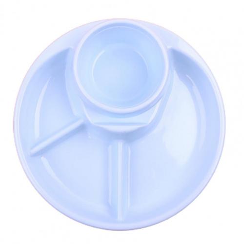 Praktisch Opbergvak Meerdere Grid Gerechten Plaat Servies Plastic Salade Rijst Groente Gerechten Plaat Voor Thuis: Blue 1