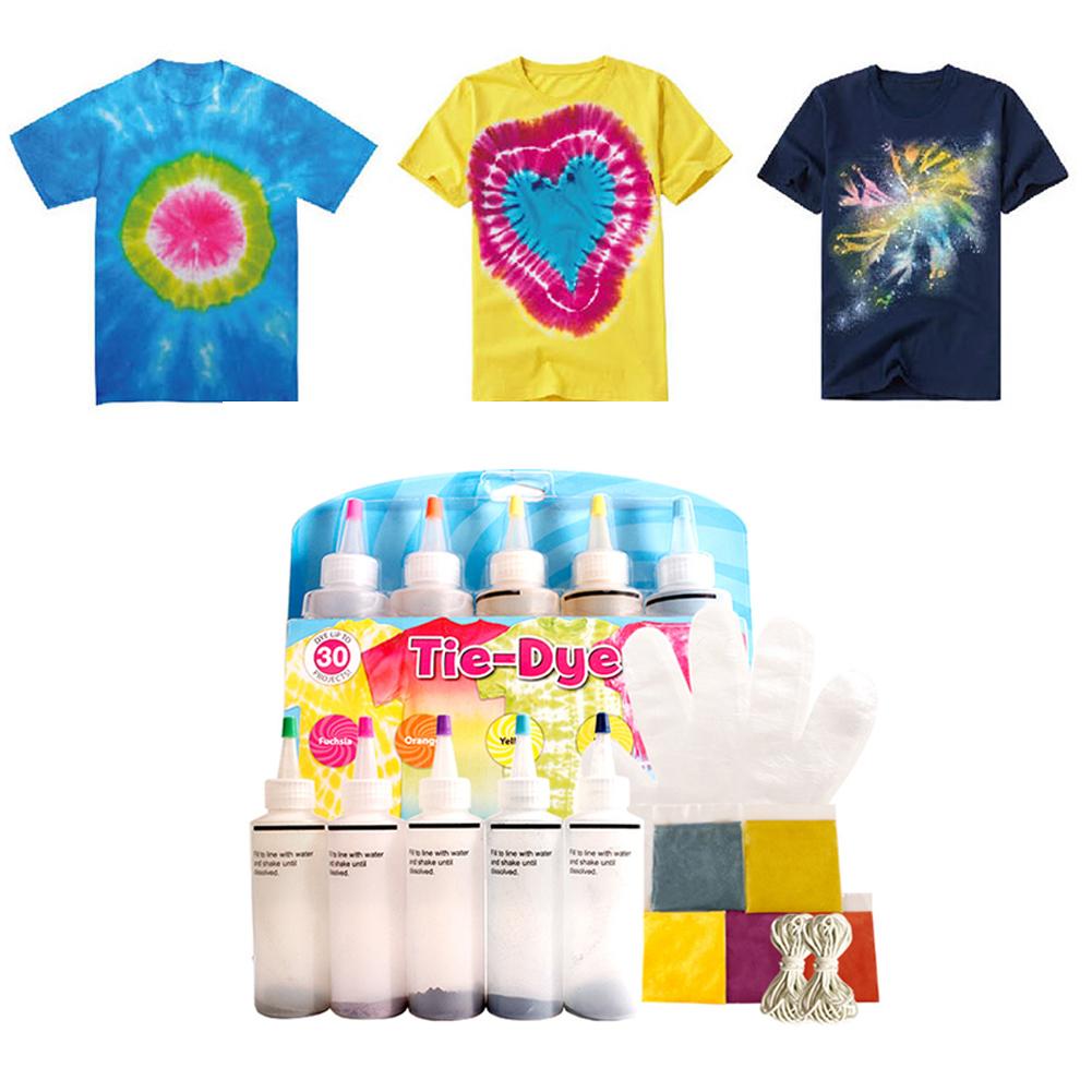 5 flasker tulipan permanent et-trins tie-dye kit diy tøj graffiti farvestof til stof tekstil håndværk kunst tøj solo projekter farvestof