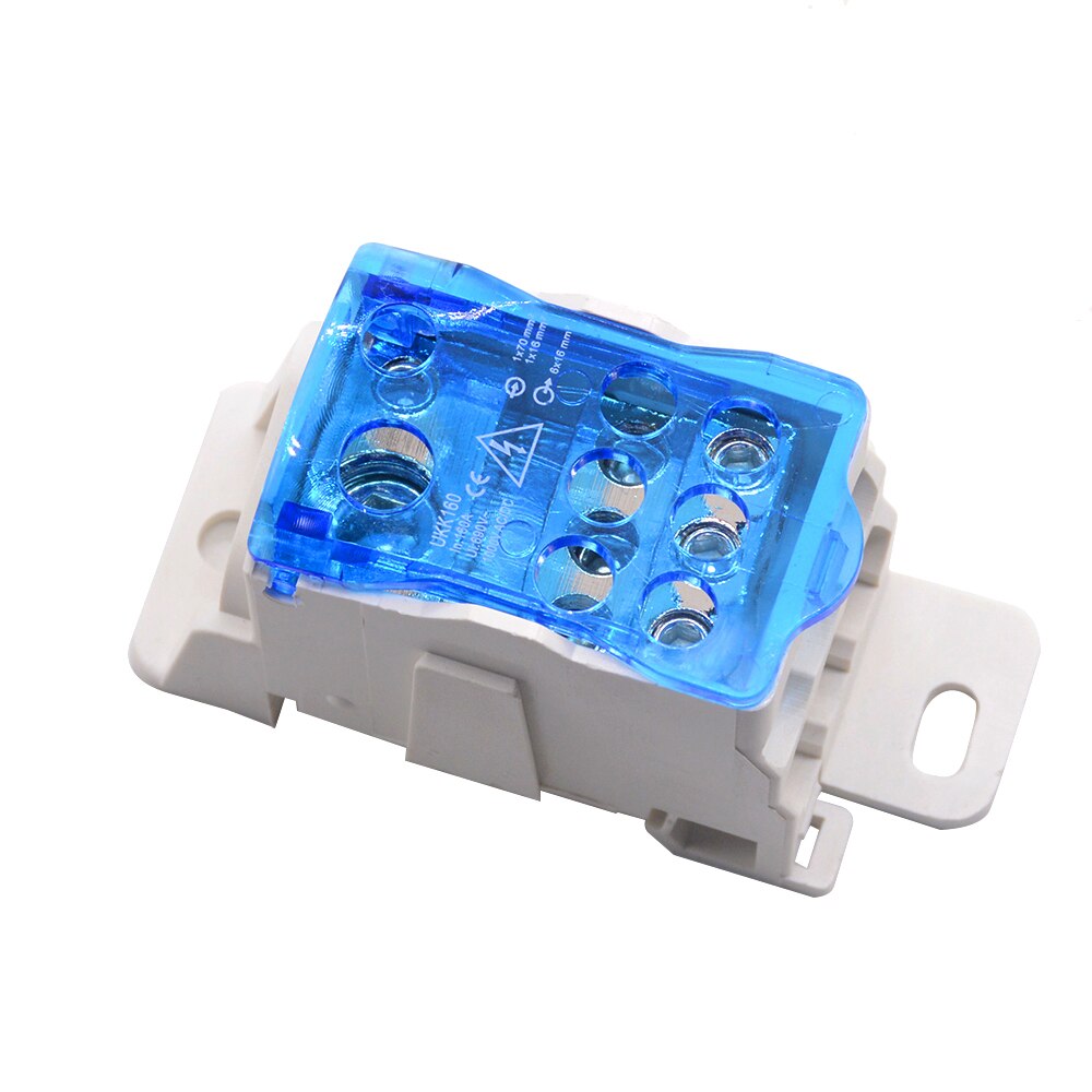 UKK80A 125A 160A 250A Terminal Block 1 in many Out Din Rail distribution Box Universal Electric Wire Connector Power junction: 160A