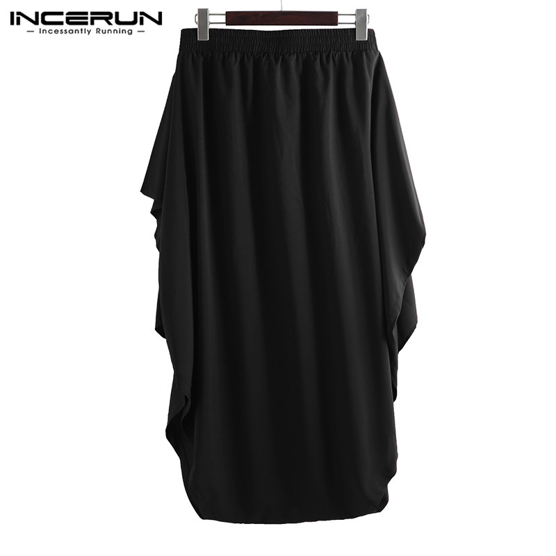 Incerun Mode Mannen Harembroek Joggers Solid Loose Kruis Broek Streetwear Elastische Taille Rokken Broek Broek Mannen