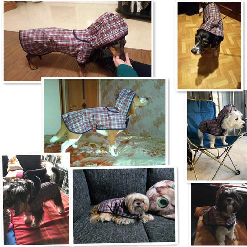 plaid Impermeabile canna tutto'aperto Giacca Impermeabile Impermeabile Del canna animale domestico Giacca Riflettente Del canna poncho orsacchiotto Impermeabili Hund kariert Regenma