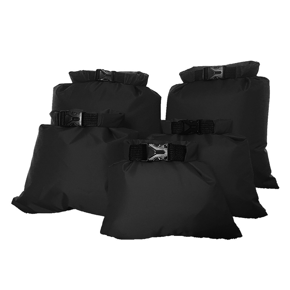 Five-piece Drifting Waterproof Dry Bag Boating Camping Rafting Hiking EDF88: black