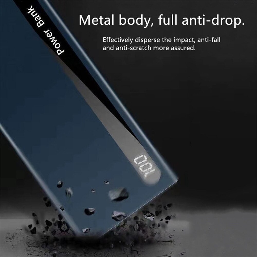 Ultradünne Power Bank 30000mAh Power Externe Batterie Tragbare Schnelle Ladegerät für Alle Smartphone Bank Wasserdicht